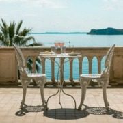 View from the terrace of Villa Borghese Cavazza overlooking Lake Garda.