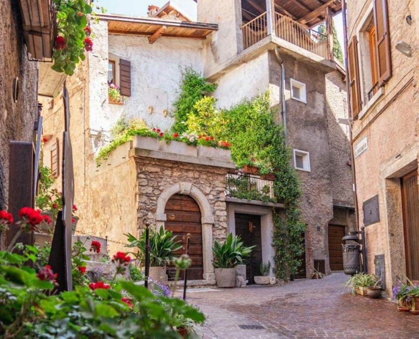 A view inside the picturesque Pieve di Tremosine village.