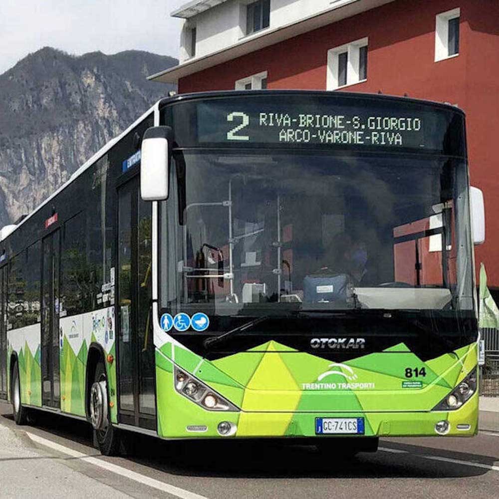 Bus from Riva del Garda to Varone Waterfall Cave Park.