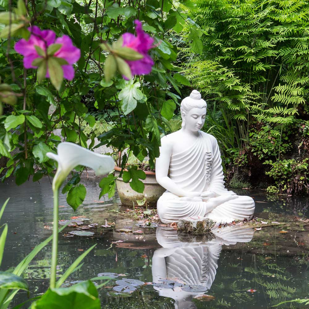 Buddha statue at the Heller Garden, Lake Garda.