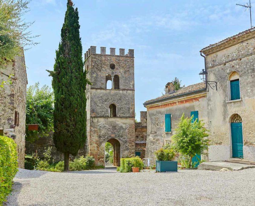 Inside the medieval village of Castellaro Lagusello near Lake Garda.