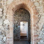 View from inside of beautiful Desenzano Castle at Lake Garda