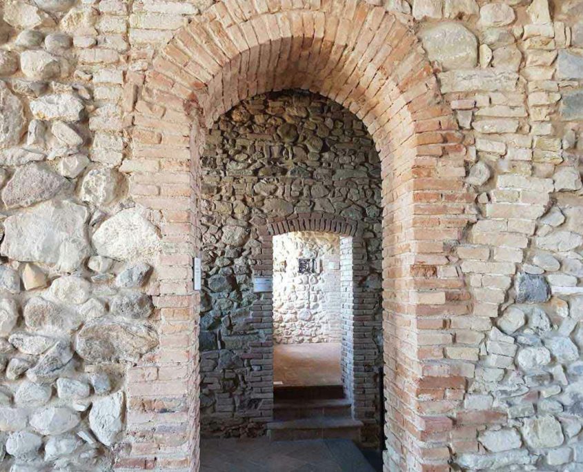 View from inside of beautiful Desenzano Castle at Lake Garda