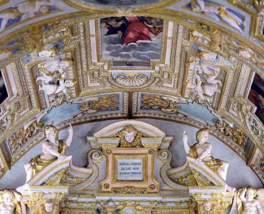 Church ceiling of the Madonna del Frassino Sanctuary in Pischiera del Garda.