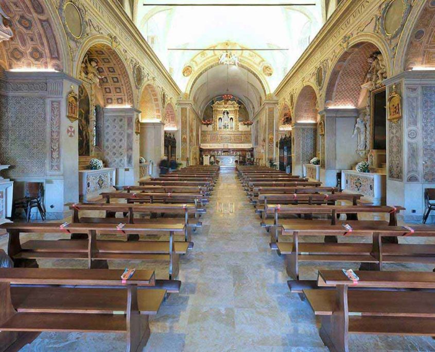 Inside view of the church in the Madonna del Frassino Sanctuary in Pischiera del Garda.