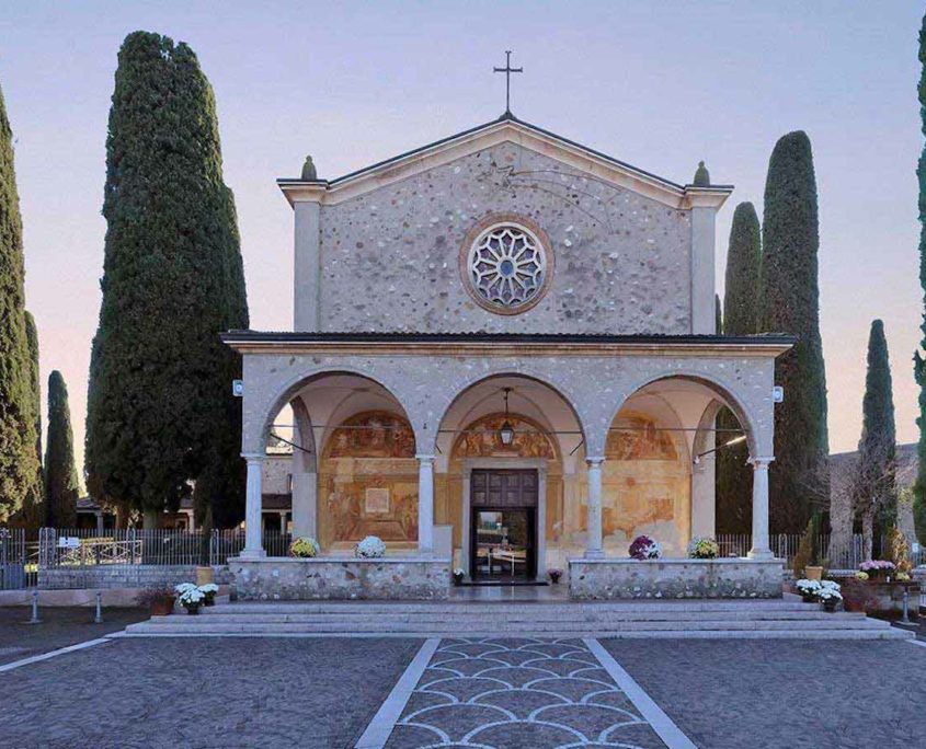 Facade of Madonna del Frassino Sanctuary in Peschiera del Garda.