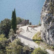 Panoramic view from above to old Ponale Road, Lake Garda