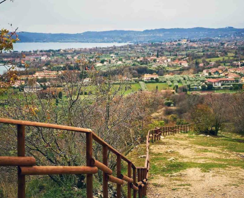 Path to Rocca di Manerba with a beautiful view to Lake Garda